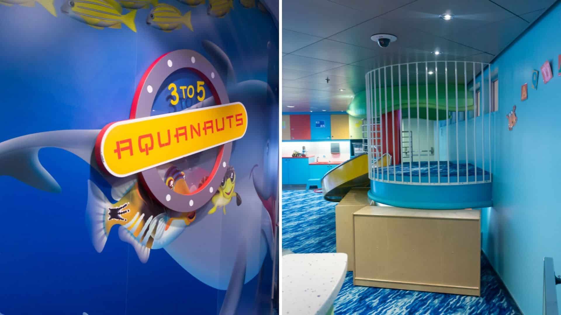 Aquanauts kid's club for ages 3-5 on the Harmony of the Seas.