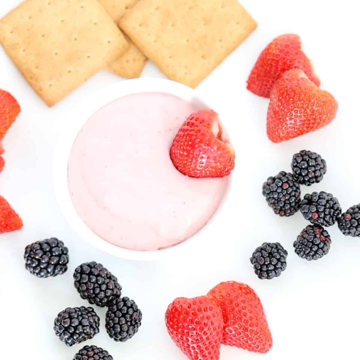 healthy fruit dip with strawberries