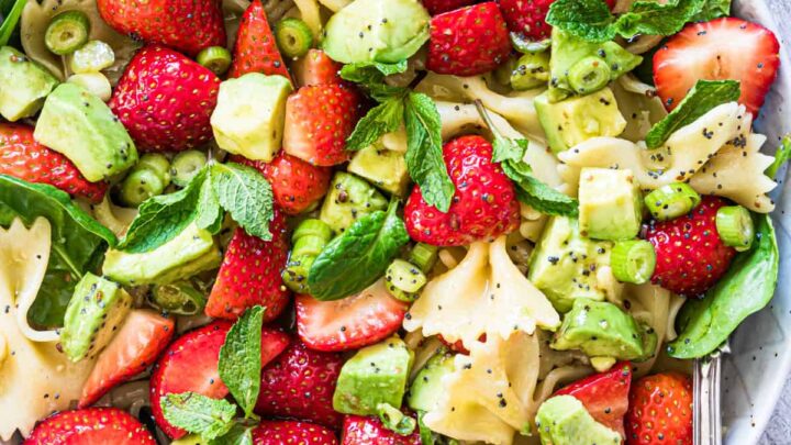 strawberry avocado pasta salad 12 of 21