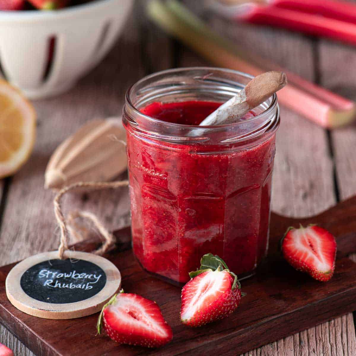strawberry rhubarb jam featured