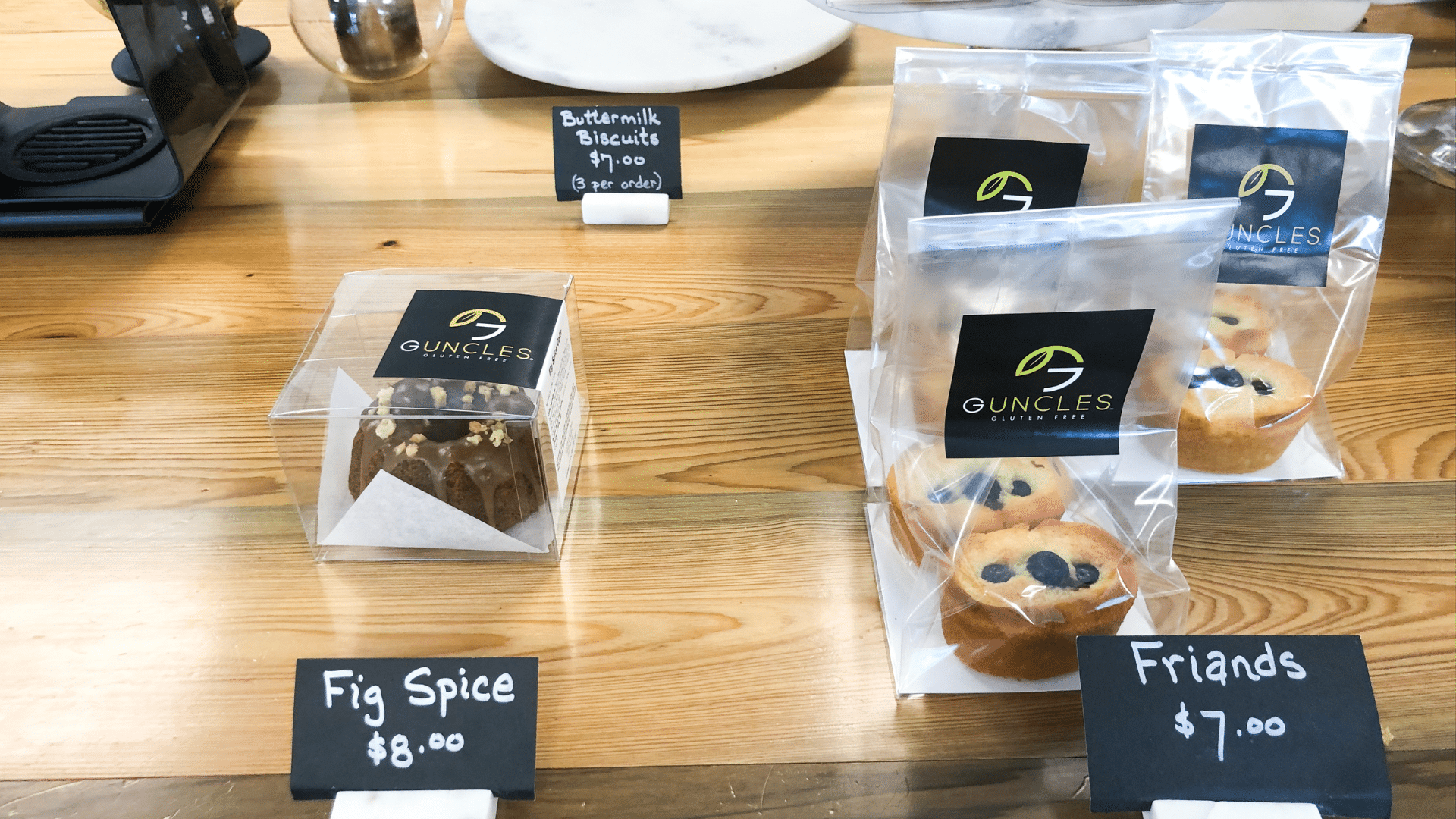 Baked treats like Lemon and Blueberry Friands at Guncles