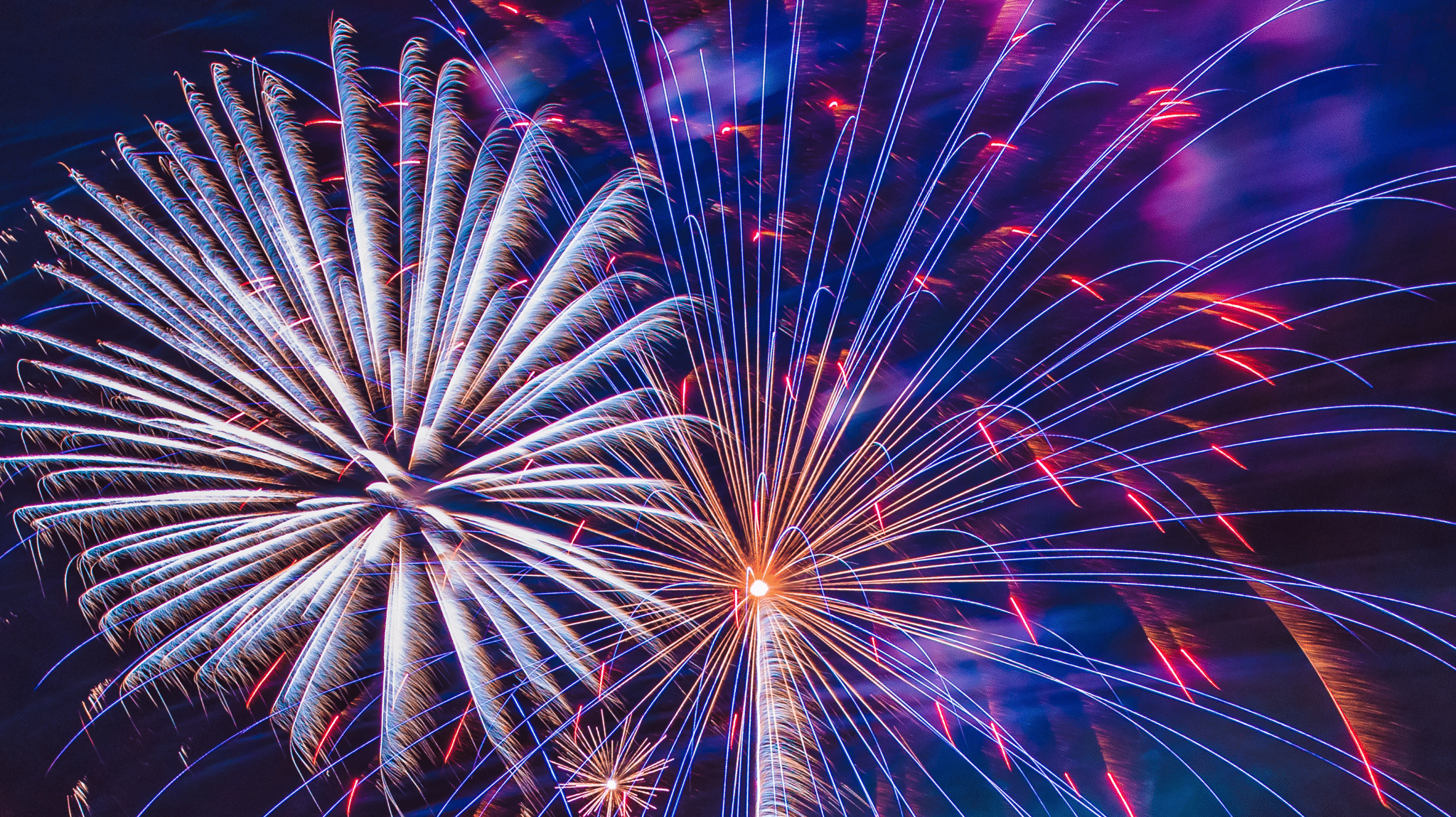Fireworks for Fourth of July in New Orleans