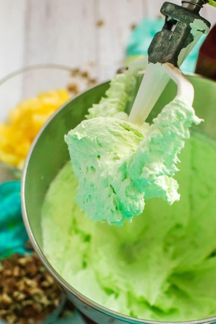 NOT YOUR GRANDMOTHER’S WATERGATE SALAD 7 watergate salad coming together
